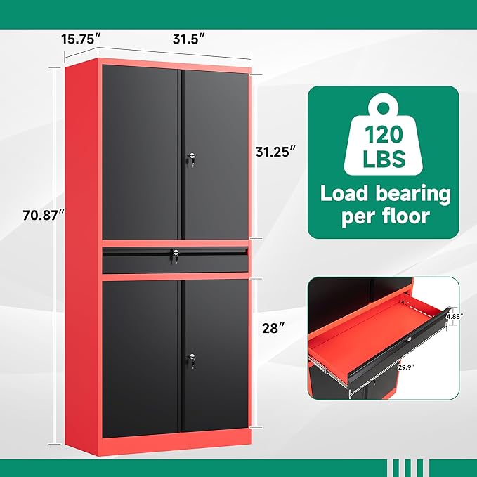 Letaya Metal Garage Storage Cabinet - Image 3