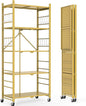 Storage Shelves with 20 Hooks, 5-Tier Foldable Shelves by Himix