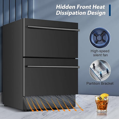 Tylza Under Counter Drawer Fridge 24 Inch, Built-in/Freestanding Beverage - Image 4