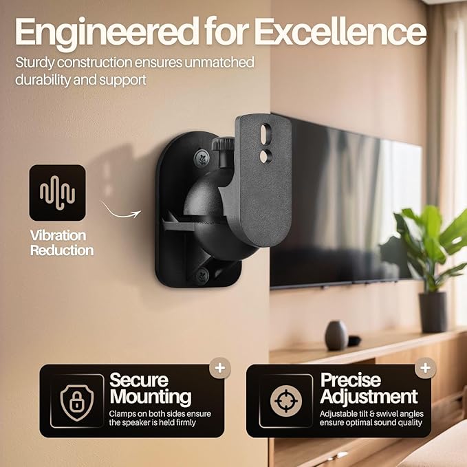 TNP Universal Satellite Speaker Wall Mount Bracket Ceiling Mount Clamp - Image 8