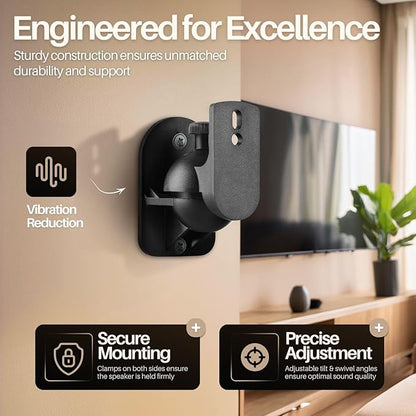TNP Universal Satellite Speaker Wall Mount Bracket Ceiling Mount Clamp - Image 8