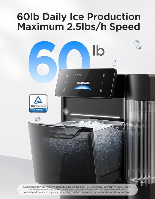 GoveeLife Smart Nugget Ice Maker Pro, 60lbs Daily, 6-Minute First Ice, 40dB - Image 2
