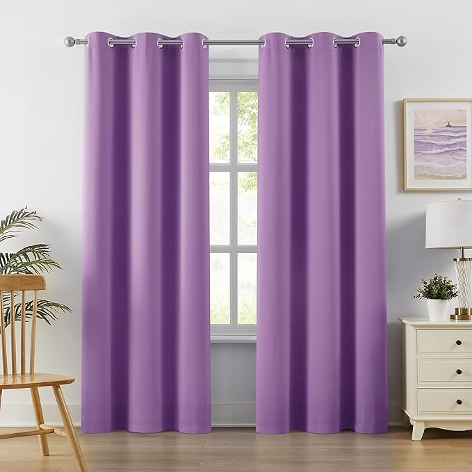DUALIFE Lavender Purple Curtains by DUALIFE