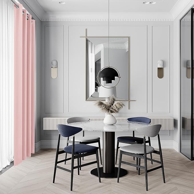 DWCN Blush Pink Blackout Curtains - Image 3