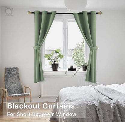 KOUFALL 48 Inch Curtains Long Short Length, Sage Green - Image 8