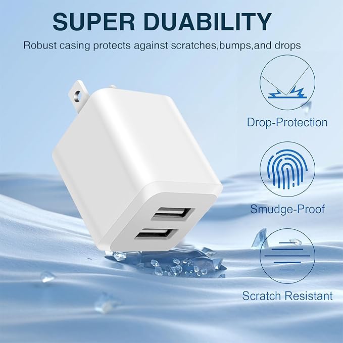 USB Wall Charger，Dual A USB Port Cube Power Plug Adapter，Fast Phone Charger - Image 2