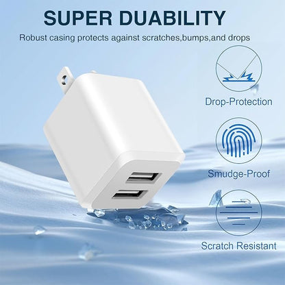 USB Wall Charger，Dual A USB Port Cube Power Plug Adapter，Fast Phone Charger - Image 2