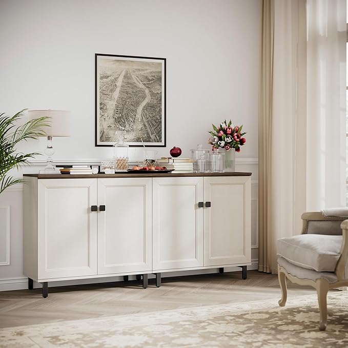 Buffet Sideboard Cabinet Farmhouse Modern 2 in 1 Storage Cabinet by FENSULN