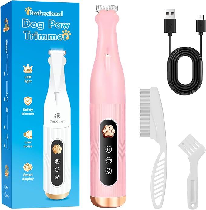 Dog Paw Trimmer for Precision Shaver, Cordless Small Pet Paw Grooming Trimmer by Cupofpet