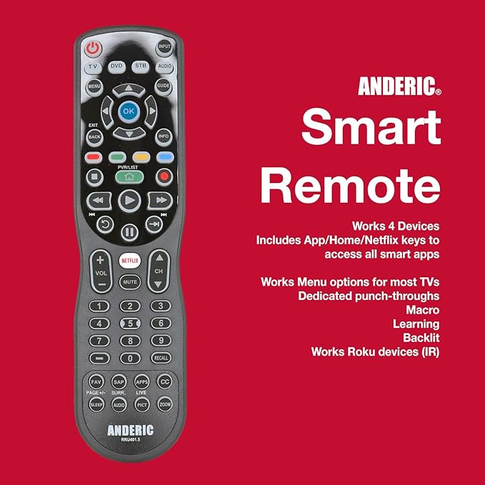 4-in-1, 4-Device IR Universal Remote Control - Image 3
