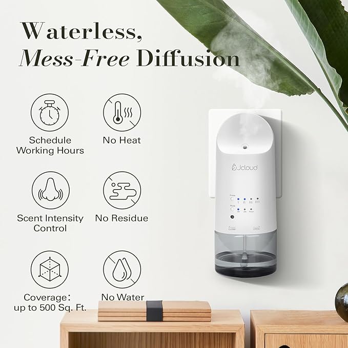 JCLOUD Plug in Diffuser for Essential Oils, 2 Pack Waterless Scent Diffuser - Image 3