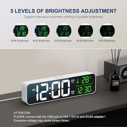 Hournor Digital Clock for Bedroom, Digital Wall Clock for Living Room Decor - Image 3