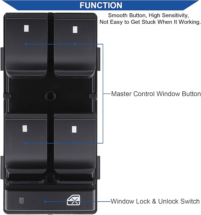 Obaee Driver Side Power Master Window Switch, Compatible - Image 3
