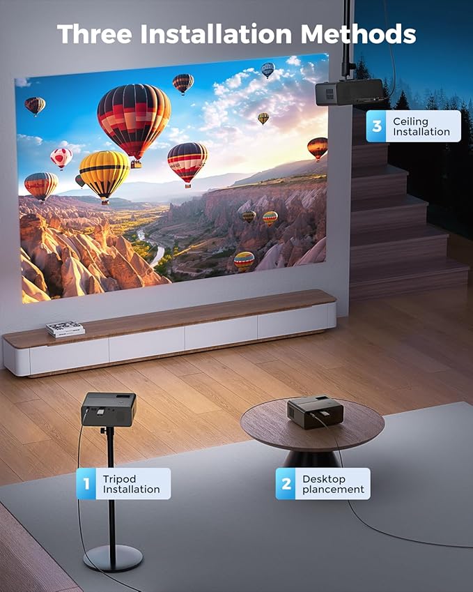 CiBest Mini Projector, Upgraded Full HD 1080P Support Video Projector, Portable - Image 7