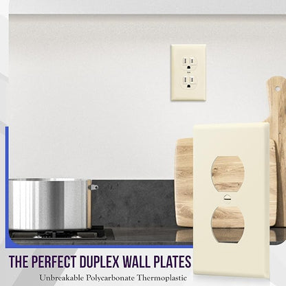 ENERLITES Duplex Receptacle Outlet Wall Plate, Size 1-Gang 4.50" x 2.76" - Image 3