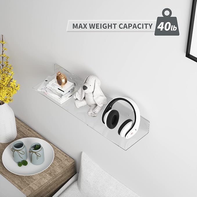 24 Inches Clear Floating Shelves - Image 4