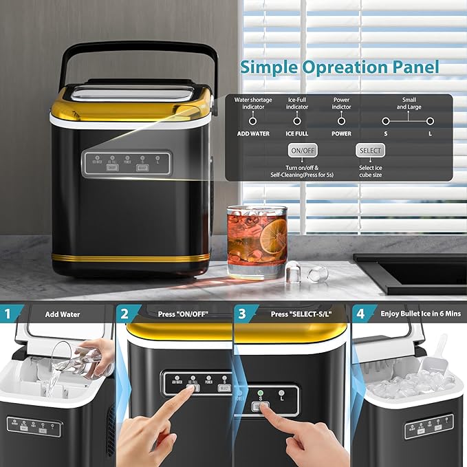 Ice Maker Machine Countertop Portable Compact Small Bullet Ice Maker - Image 6
