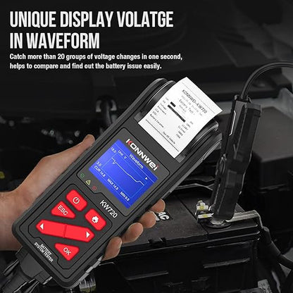 KONNWEI KW720 Car Battery Tester 6V 12V 24V W/Printer, Battery Load Tester - Image 6