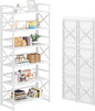 4NM 6 Tiers No Assembly Book Shelves, 61.8" H Folding Bookshelf Bookcase Open by 4NM