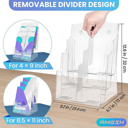 AMGSH 2 Pack 3 Tier Brochure Holder 8.5” x 11” - Image 2