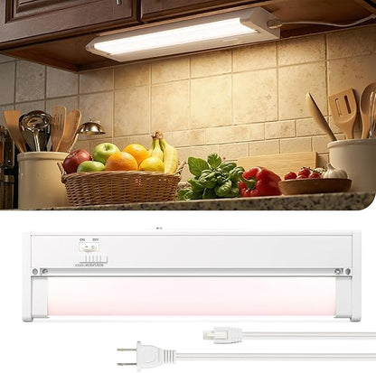 Snyloe 12" LED Under Cabinet Lighting, 8W 600LM, 3 Color Temperatures, by HOME