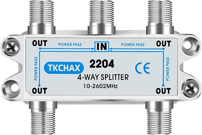 TKCHAX 4 Way Coaxial Cable Splitter, Support 10-2602MHz, RG6 Compatible - Image 5