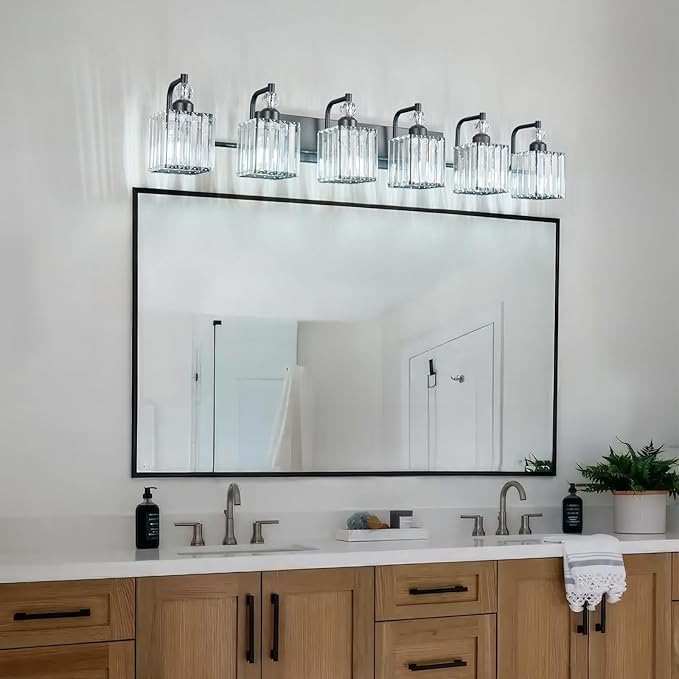BBLLWJ 6 Light Bathroom Vanity Light Modern Black Vanity Light Fixtures - Image 6