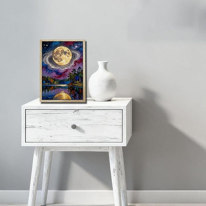 URVIP LED Glowing Photo Frame, 3D Starry-Sky Blue Moon Wall Art, 9x12 Inches - Image 5