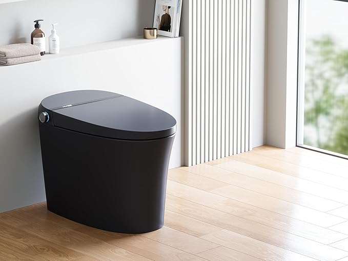 HOROW Black Smart Toilet with Pump and Bidet Built In, Bidet Toilet with Auto - Image 6
