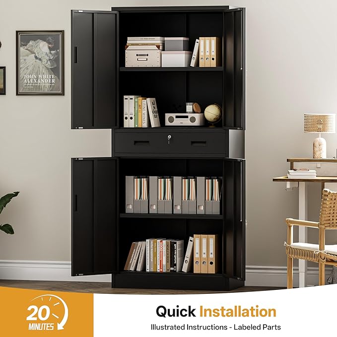 Metal Storage Cabinets with 1Drawer, Steel Storage File Cabinet - Image 8