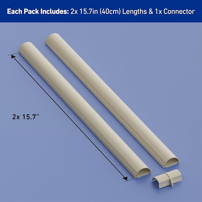 D-Line 31.4in TV Cord Hider, Patented Half Round Cable Cover, Hide Wall Mount - Image 4