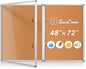 SWANCROWN Enclosed Bulletin Board 48x36 in, Tamperproof Lockable Cork Board by SWANCROWN
