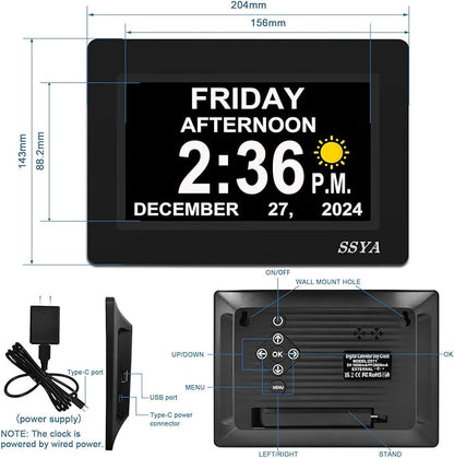 SSYA 7 Inch Calendar Clock - Image 2