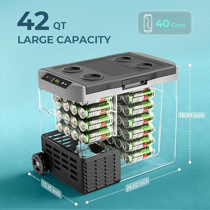 12V Portable Refrigerator, 42 Quart Dual-Voltage 12V/24V DC Car Cooler - Image 5
