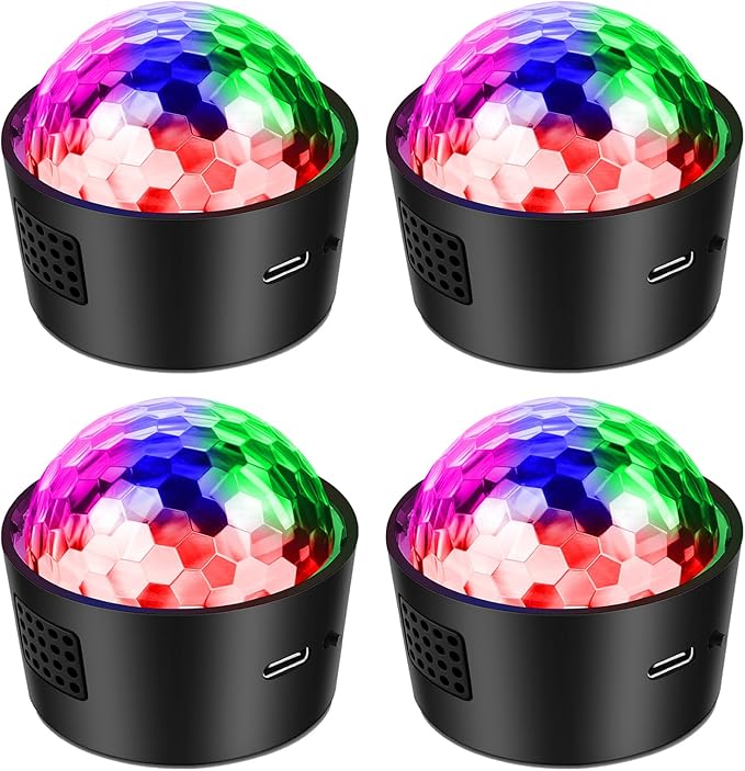 4-Pack Wiwreenm Mini Disco Ball Sound Activated Night Lights Projector by wiwreenm