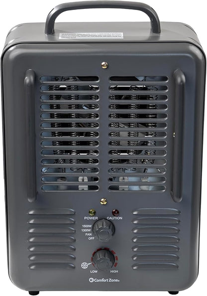 Comfort Zone Utility Space Heater, 1500W Electric Garage Heater - Image 4