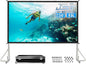 250 inch Projector Screen with Stand, Upgraded 3 Layers PVC 16:9 Large Outdoor by JWSIT
