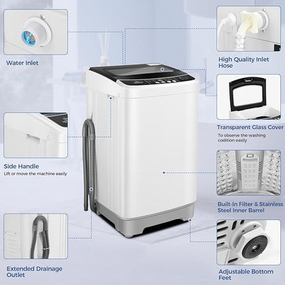 Nictemaw Portable Washing Machine 20Lbs Capacity 2.8 Cu.ft Portable Washer and - Image 6