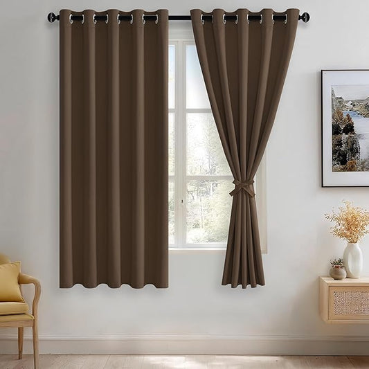 JIUZHEN Brown Blackout Curtains by JIUZHEN