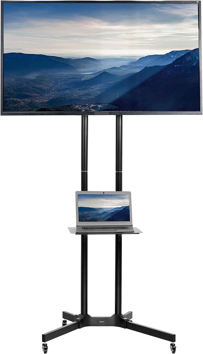 VIVO Tall TV Cart for 32 to 83 inch Screens up to 110 lbs, LCD LED OLED 4K by VIVO