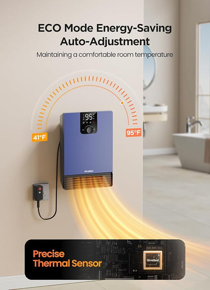 GiveBest Wall Heater for Bathroom, 1500W Fast Heating Electric Space Heater - Image 4