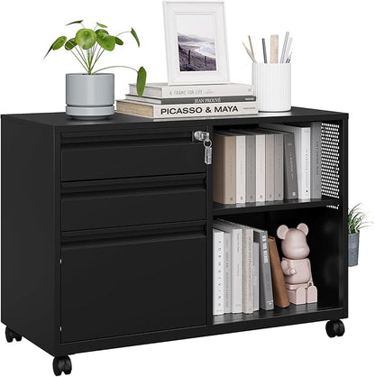 MIIIKO File Cabinet 3 Drawer, Mobile Filing Cabinets by MIIIKOOfficeFurniture
