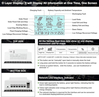 OOYCYOO MPPT Charge Controller 100 amp 12V/24V Auto, 100A Solar Panel Charge - Image 5