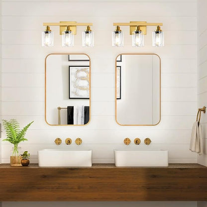 DIKAIDA 3 Light Gold Bathroom Light Fixtures, Bathroom Vanity Light Over Mirror - Image 2