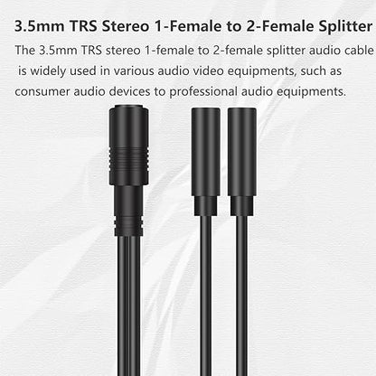 Bolvek 2 Pack 3.5mm 1/8" TRS Stereo 1-Female to Dual 2-Female Jack Splitter - Image 2