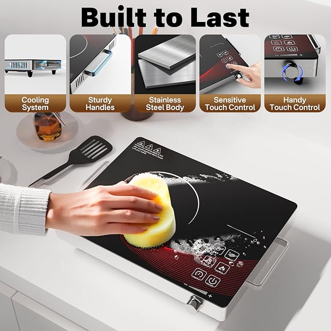 1800W Infrared Hot Plate, Portable Electric Ceramic Cooktop - Image 5