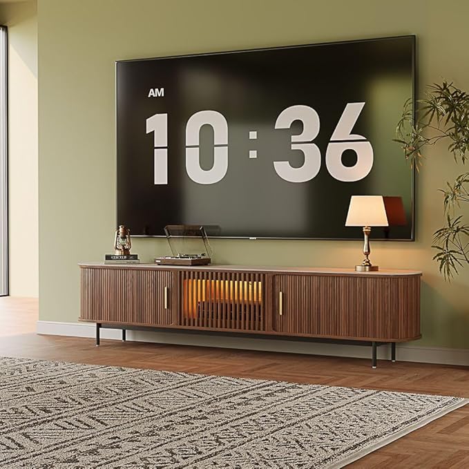 POVISON Fully-Assembled Mid Century Modern Black TV Stand by POVISON