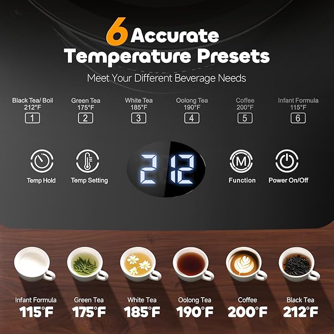 Electric Tea Kettle with Infuser Temperature Control and Automatic Shut Off 24 - Image 2