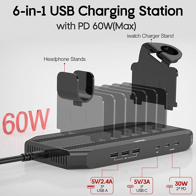 Unitek USB C Charging Station for Multiple Devices Apple - Image 2