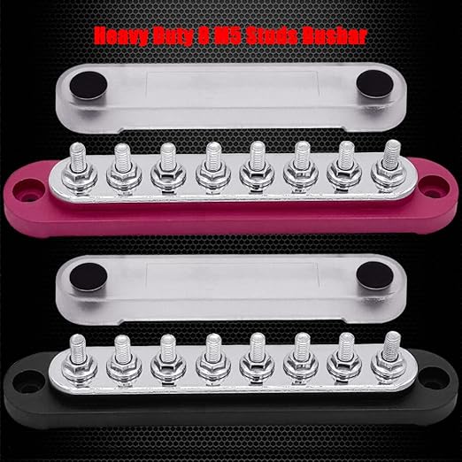 8 x M5 Studs Power Distribution Block Bus Bar 12V, Ampper 5.9" HD 120A Marine - Image 3